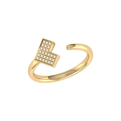 LUVMYJEWELRY ONE WAY ARROW STERLING SILVER DIAMOND OPEN RING