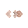 Luvmyjewelry One Way Arrow Sterling Silver Diamond Stud Earring In 14kt Rose Gold Vermeil