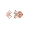 Luvmyjewelry One Way Arrow Sterling Silver Diamond Stud Earring In Pink