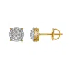 Luvmyjewelry Oralith 10k Yellow Gold Cluster Diamond Unisex Earrings - 0.24 Cts In Yellow