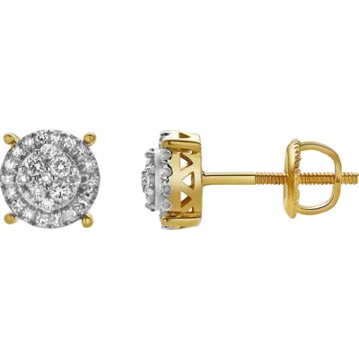 Luvmyjewelry Oralith 10k Yellow Gold Cluster Diamond Unisex Earrings