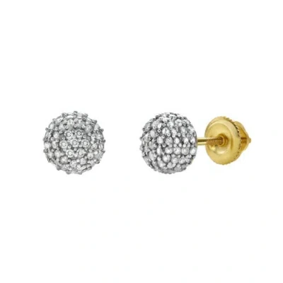 Luvmyjewelry Orbius 10k Yellow Gold Diamond Stud Earring