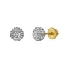 Luvmyjewelry Orbius 10k Yellow Gold Diamond Stud Earrings In Yellow