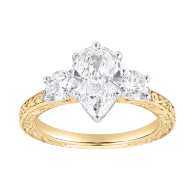 Luvmyjewelry Orlina 14k Gold 2.65 Ct Pear Lab Grown Diamond Engagement Ring