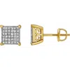 Luvmyjewelry Orlithea 10k Yellow Gold Cluster Diamond Unisex Earrings In 10k Yellow Gold