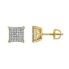 Luvmyjewelry Orlithea Xl 10k Yellow Gold Cluster Diamond Unisex Earrings - 0.34 Cts In Yellow