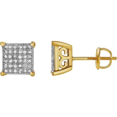 Luvmyjewelry Orlithea Xl 10k Yellow Gold Cluster Diamond Unisex Earrings