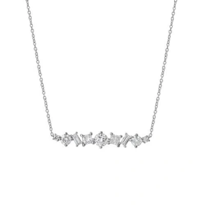 Luvmyjewelry Oryssa 14k Gold Lab Grown Diamond Necklace In Silver