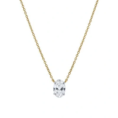 Luvmyjewelry Oval Obsession 14k Lab Grown Diamond Necklace In Gold