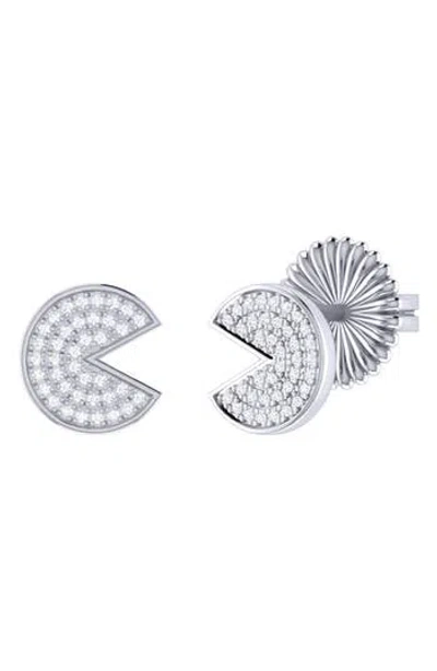 Luvmyjewelry Pac-man Candy Diamond Stud Earrings In Metallic