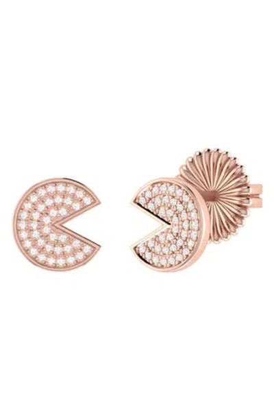 Luvmyjewelry Pac-man Candy Diamond Stud Earrings In Pink