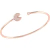 Luvmyjewelry Pac Man Candy Sterling Silver Diamond Adjustable Cuff In 14kt Rose Gold Vermeil