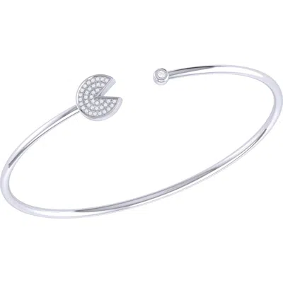 Luvmyjewelry Pac Man Candy Sterling Silver Diamond Adjustable Cuff