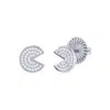 Luvmyjewelry Pac Man Candy Sterling Silver Diamond Earring In Silver