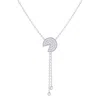 Luvmyjewelry Pac Man Candy Sterling Silver Diamond Lariat Necklace In Silver