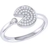 Luvmyjewelry Pac Man Candy Sterling Silver Diamond Open Ring In Silver
