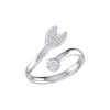 Luvmyjewelry Pac Man Chase Sterling Silver Diamond Open Ring In Silver