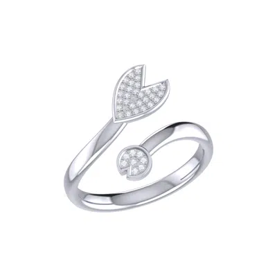 LUVMYJEWELRY PAC MAN CHASE STERLING SILVER DIAMOND OPEN RING