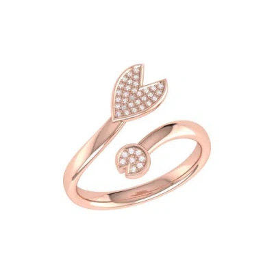 Luvmyjewelry Pac Man Chase Sterling Silver Diamond Open Ring In 14kt Rose Gold Vermeil