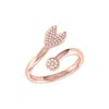 Luvmyjewelry Pac Man Chase Sterling Silver Diamond Open Ring In Pink