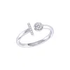Luvmyjewelry Pac Man Lane Sterling Silver Diamond Open Ring In Silver