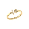 Luvmyjewelry Pac Man Lane Sterling Silver Diamond Open Ring In 14kt Gold Vermeil On Sterling