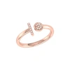 Luvmyjewelry Pac Man Lane Sterling Silver Diamond Open Ring In 14kt Rose Gold Vermeil