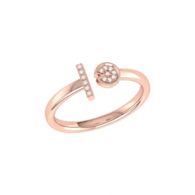 Luvmyjewelry Pac Man Lane Sterling Silver Diamond Open Ring In 14kt Rose Gold Vermeil
