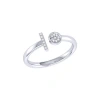 Luvmyjewelry Pac Man Lane Sterling Silver Diamond Open Ring