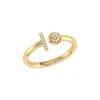 Luvmyjewelry Pac Man Lane Sterling Silver Diamond Open Ring In Yellow