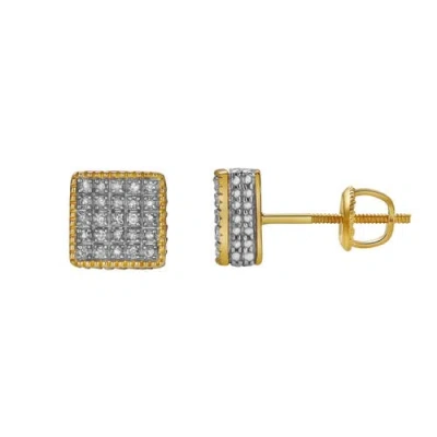 Luvmyjewelry Pacato 10k Yellow Gold Diamond Unisex Earrings