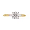 Luvmyjewelry Piper 14k Yellow Gold Round Cut Lab Grown Diamond Tapered Baguettes Engagement Ring - 1.05 Ct
