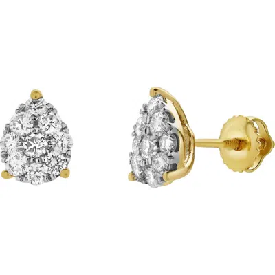 Luvmyjewelry Poire 14k Yellow Gold Cluster Lab Grown Diamond Unisex Earrings