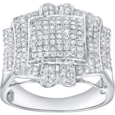 Luvmyjewelry Prestige 0.90 Cts Natural Diamond 14k Gold Ring In Silver