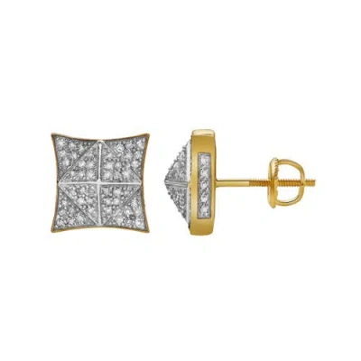 Luvmyjewelry Pureza 10k Yellow Gold Diamond Unisex Earrings