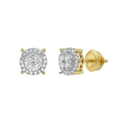 Luvmyjewelry Quad Circle 14k Yellow Gold Diamond Earrings