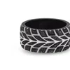 LUVMYJEWELRY RACER SWAG BLACK RHODIUM PLATED STERLING SILVER TIRE TREAD BLACK DIAMOND BAND RING
