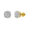 Luvmyjewelry Radiant Helios 14k Yellow Gold Diamond Stud Earrings In 14k Yellow Gold