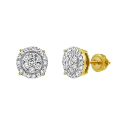 Luvmyjewelry Radiant Helios 14k Yellow Gold Diamond Stud Earrings