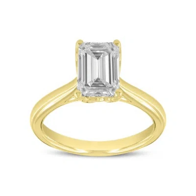 Luvmyjewelry Rahina 14k Yellow Gold Emerald Lab Grown Diamond Solitaire Engagement Ring