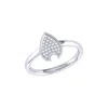 Luvmyjewelry Rain Drop Sterling Silver Diamond Ring In Silver