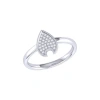 Luvmyjewelry Rain Drop Sterling Silver Diamond Ring In Silver