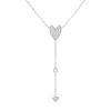 Luvmyjewelry Raindrop Drip Sterling Silver Diamond Y Necklace In Silver