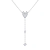 Luvmyjewelry Raindrop Drip Sterling Silver Diamond Y Necklace