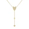 Luvmyjewelry Raindrop Drip Diamond Y Necklace In 14k Yellow Gold Vermeil On Sterling Silver In Yellow