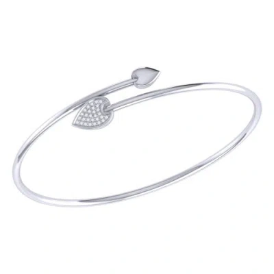 Luvmyjewelry Raindrop Adjustable Diamond Bangle In Sterling Silver