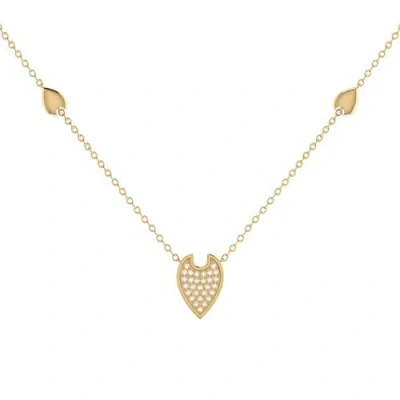 Luvmyjewelry Raindrop Sterling Silver Diamond Necklace In 14kt Gold Vermeil On Sterling