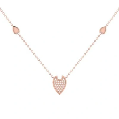 Luvmyjewelry Raindrop Sterling Silver Diamond Necklace In 14kt Rose Gold Vermeil
