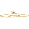 Luvmyjewelry Rectangular Kinetic Trio Slider Bolo Adjustable Diamond Bracelet In 14k Gold In 14k Yellow Gold