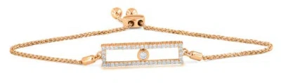 LUVMYJEWELRY LUVMYJEWELRY RECTANGULAR KINETIC UNO SLIDER BOLO ADJUSTABLE DIAMOND BRACELET